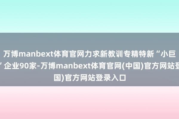 万博manbext体育官网力求新教训专精特新“小巨东谈主”企业90家-万博manbext体育官网(中国)官方网站登录入口