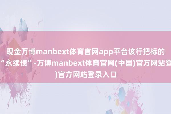 现金万博manbext体育官网app平台该行把标的投向了“永续债”-万博manbext体育官网(中国)官方网站登录入口
