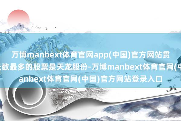 万博manbext体育官网app(中国)官方网站贯穿获主力资金净买入天数最多的股票是天龙股份-万博manbext体育官网(中国)官方网站登录入口