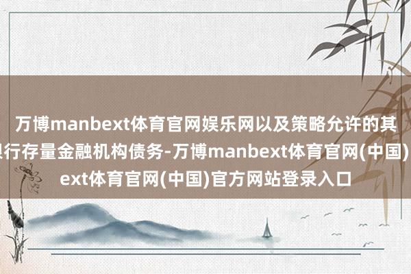 万博manbext体育官网娱乐网以及策略允许的其他银行债务或非银行存量金融机构债务-万博manbext体育官网(中国)官方网站登录入口