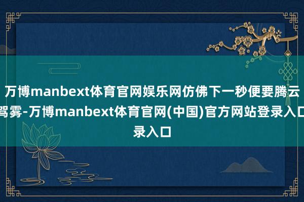 万博manbext体育官网娱乐网仿佛下一秒便要腾云驾雾-万博manbext体育官网(中国)官方网站登录入口